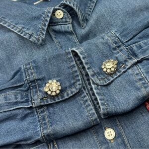 VINTAGE Crystal Button Covers - Set of 2